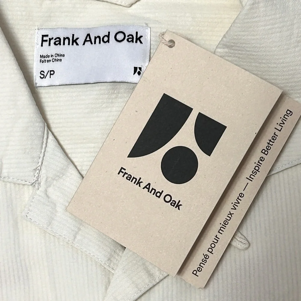Frank and Oak Over Shirt Organic Cotton Overshirt Graphic Button Up Short Sleeve - Picture 12 of 16